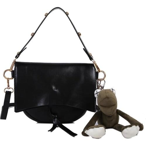 Luxury handbags women bags designer Pendant Solid Color Saddle Bag Shoulder Diagonal Bag Pocket Simple bag hip hop