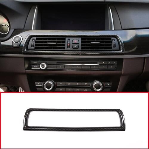 Carbon Fiber Style ABS Chrome Console Air-Conditioning Vent Cover Trim For BMW 5 Series F10 2011-2017