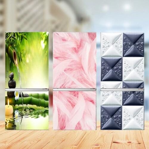 Green Scenery Refrigerator Door Wrap Decoration Wallpaper Kitchen Living Room Home Decor Decal Fridge Self Adhesive Vinyl Poster