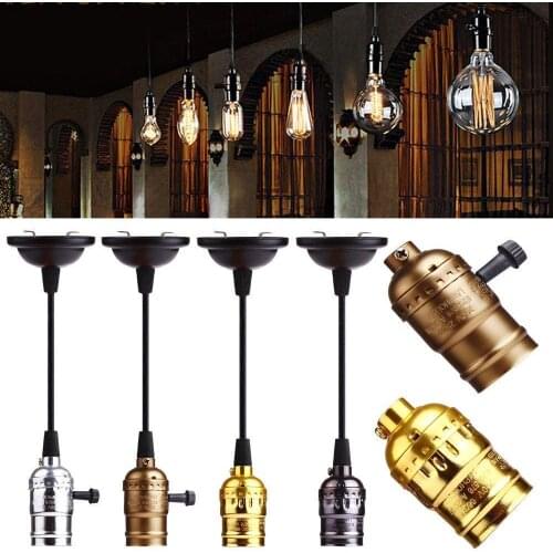 Vintage Edison Lamp Holder E27 Screw Bulb base 220V Aluminum Shell Bulb Light Socket Retro lamp holder Fixture with Switch