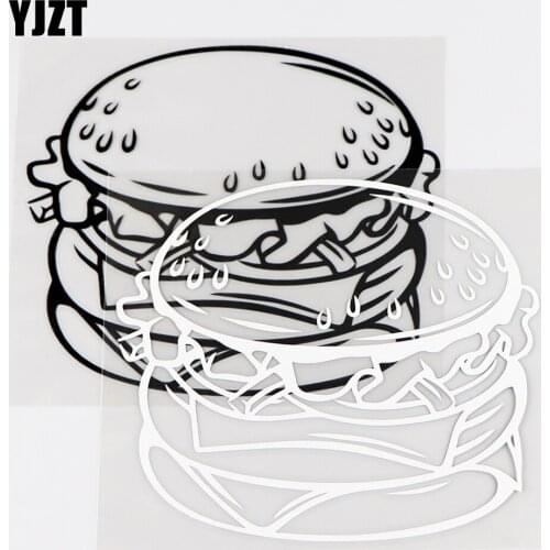 YJZT 12.5×11CM Yummy Burger Nice Car Stickers Interesting Vinyl Decals Pattern Black / Silver 10A-0696