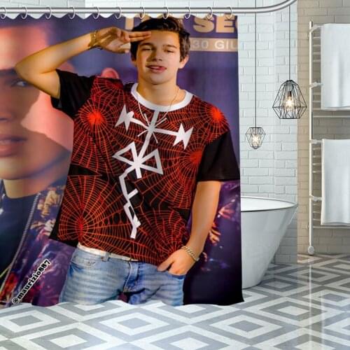 Austin Mahone Shower Curtains Waterproof Fabric Cloth Bathroom Decoration Supply Washable Bath Room Curtain douche with 12 Hooks