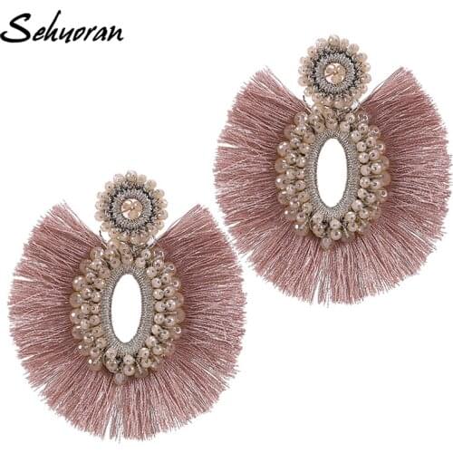 Womens Tassel Earrings Fringe Dangle Earing Drop Ohrringe Ethnic Bohemian Boucles d'oreilles Statement Earing Woman New Earring