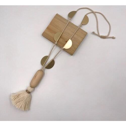 Kara&Kale Boho Fashion Jewelry Gothic Tassel Pendant Necklace Wood and Metal Chips Bead Vintage Collares Long Necklace Women