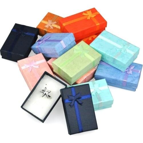 32Pcs Paper Gift Boxes for Jewelry Packaging 5*8*2.5cm Ring Earrings Necklace Holder Display New Year Christmas/Wedding Gift