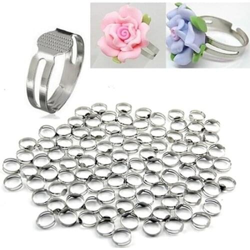 50pcs Adjustable Rings Base Blanks Ring Settings For Jewelry 8mm Flat Pad Bases Ring Finding Blank Making Diy Accessories Ring