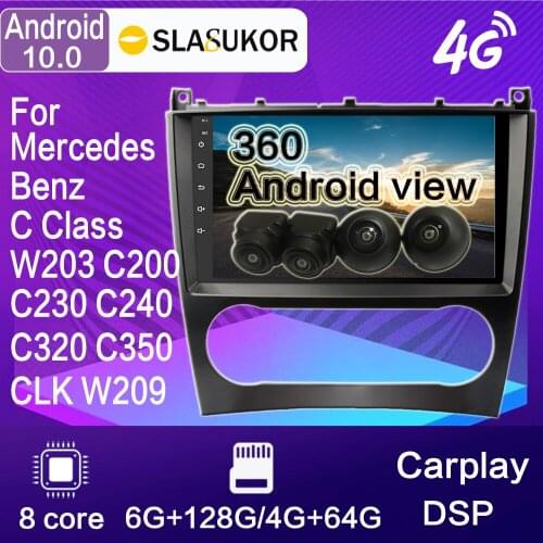 For Mercedes Benz C Class W203 C200 C230 C240 C320 C350 CLK W209 2005-09 Car Multimedia Player Android 10 GPS RDS IPS Autoradio