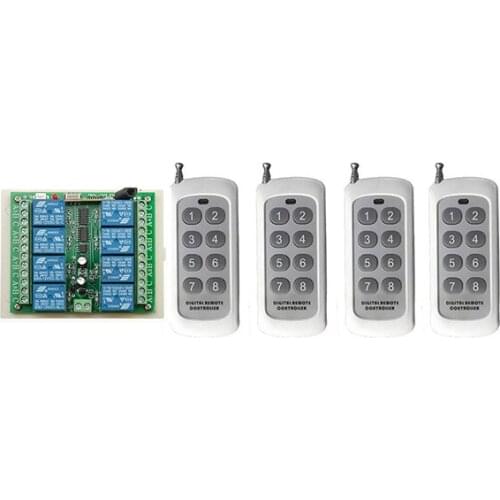 DC12V 8CH 10A RF Wireless Remote Control Relay Switch Security System tubular motor garage door shutters/ lamp