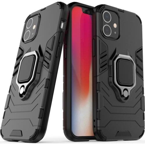 For iPhone 12 Case For iPhone 12 Case Shockproof Armor Silicone Cover Stand Holder Phone Bumper For iPhone 12 Pro