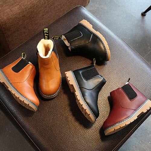 Winter Child Snow Boots Kids Shoes Warm Plush Toddler Botas Baby Girls Boots Leather Winter Boys Boots Waterproof Children Shoe