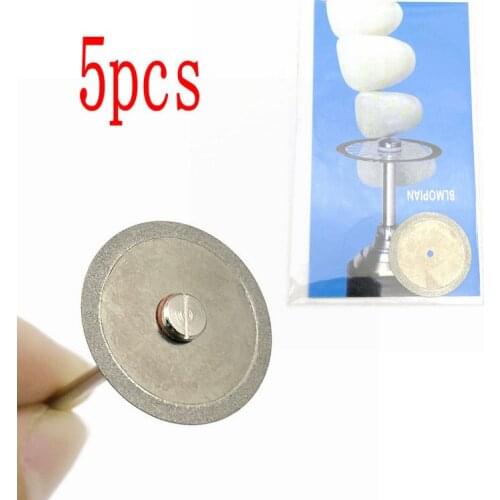 5pcs/set Dental Diamond Disc Disks Double Sided Grit Cutting Disc Tool Diameter 22mm Thickness 0.25mm Rotary Tools