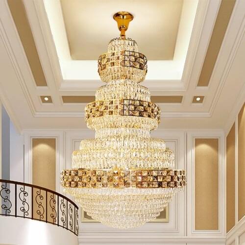 LED Modern Crystal Chandeliers Lights Fixture Newly European Luxurious Chandelier Big Hotel Home Hanging Lamp Dia120cm/150cm