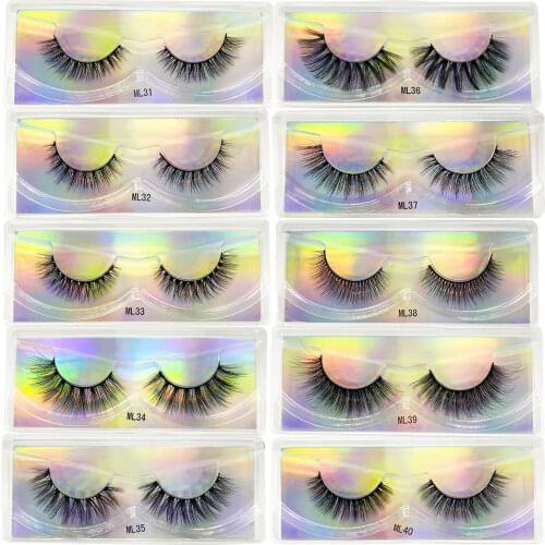 Mink Lashes Wholesale Fluffy Wispy False Eyelashes Bulk Natural Lash Extension Fake Lashes Packs Make Up Wholesale Eyelashes