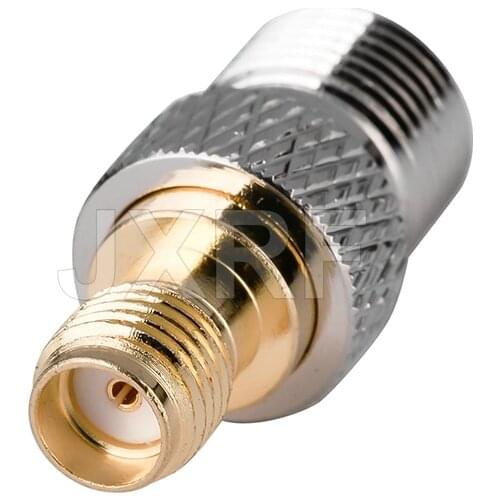 JXRF Coaxial Coax Adapter F Type Female Jack To SMA Female Jack Straight Gilded SMA to F Connector