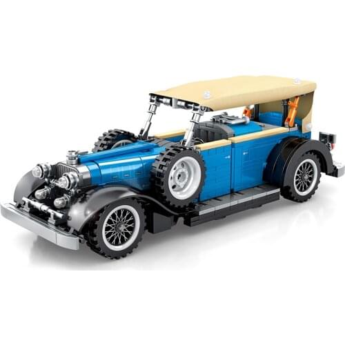 Pull Back Series Classic Vintage Vehicle Speed Super Racing Car Educational Toys Building Blocks Bricks For Kids Gifts