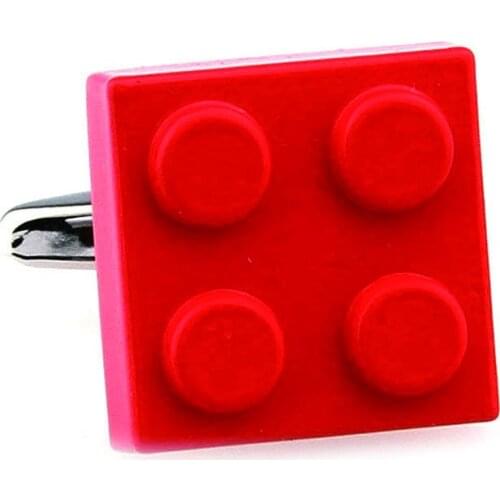Hot Selling Toy Building block Cufflinks Lepton Jewelry Muti-color Bricks novelty cuff links for mens Best Gift Relojes gemelos