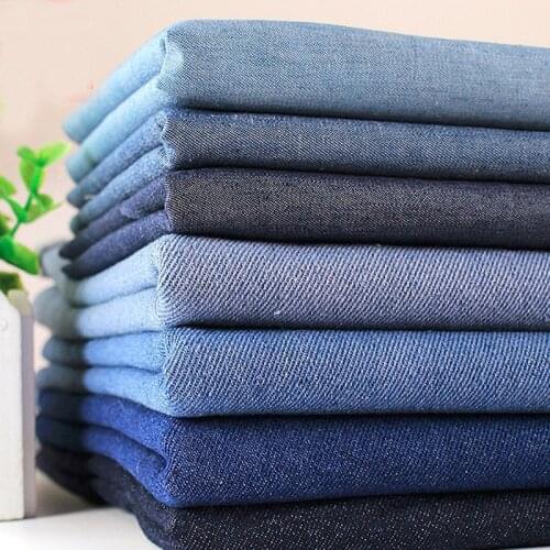 Fashion 7 Patterns Blue Black 100% Cotton Denim Fabric Bundle for bag doll cloth dress etc 50x35cm