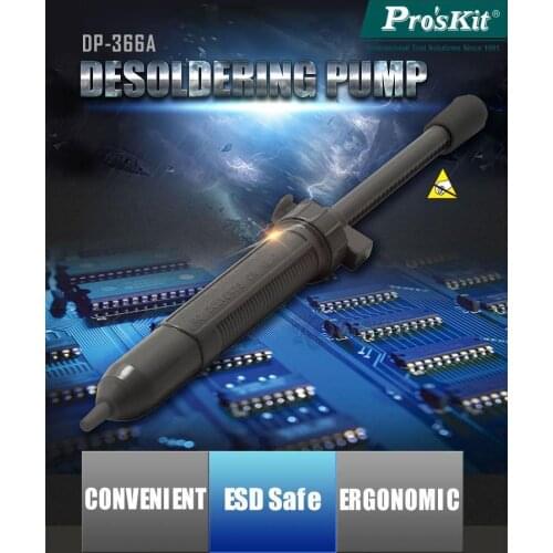 Proskit DP-366A Strong Suction Desoldering Pumps Electrician Solder Sucker Welding Tools Absorb Gun Tin Slag Absorption Device