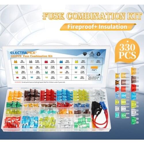 330pcs Mixed Mini Car Blade Fuse Set Mini Blade Fuse 5A 7.5A 10A 15A 20A 25A 30A Standard Fuse For Truck Boat Car Accessories