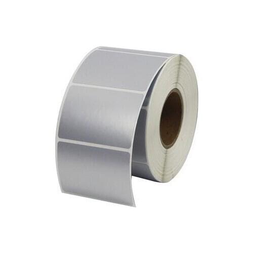 Label Sticker 50 x 20mm 2500 Pieces/Roll Silver Sticker PET Label Waterproof Tear resistant Oilproof Barcode Label