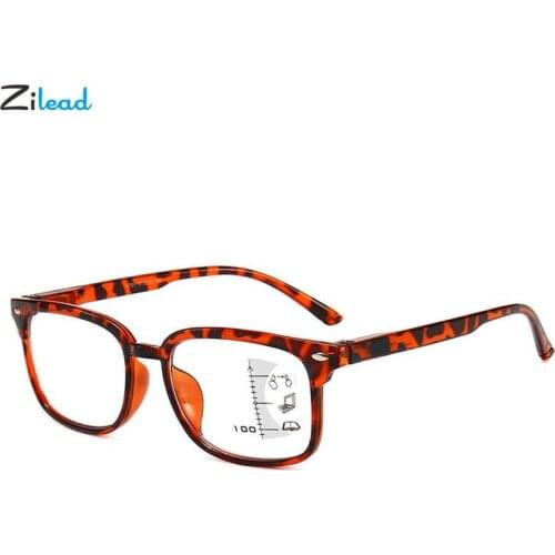 Zilead Stylish Rectangular Reading Glasses Fashion Anti Blue Light Clear Lens Women Men Presbyopia Eyeglasses Diopters +1to+3.5