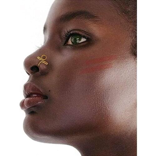 Original Copper Wire Spiral Fake Piercing Nose Ring 2022 Punk Gold Silver Color Clip Nose Ring Also Can Be Ear Clip Cuff Jewelry