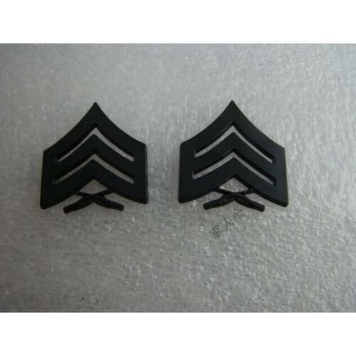 PAIR US USMC MARINE CORPS SERGEANT INSIGNIA RANK BADGE PIN BLACK MILITARY GIFT military Store