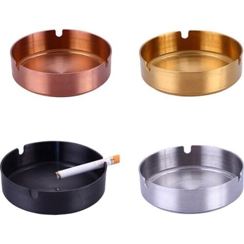 1pc Stainless Steel Gold-plated Ashtray Cigar Ashtray Ash Tray Cigarette Rest Holder Smoking Accessories Ashtrays