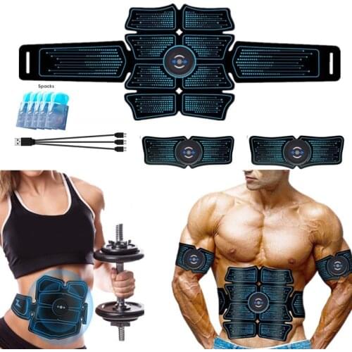 Smart EMS Abdominal Muscle Stimulator Toner Rechargeable Vibrating Belt Hip Trainer Massage Electrostimulation Fitness Equipment