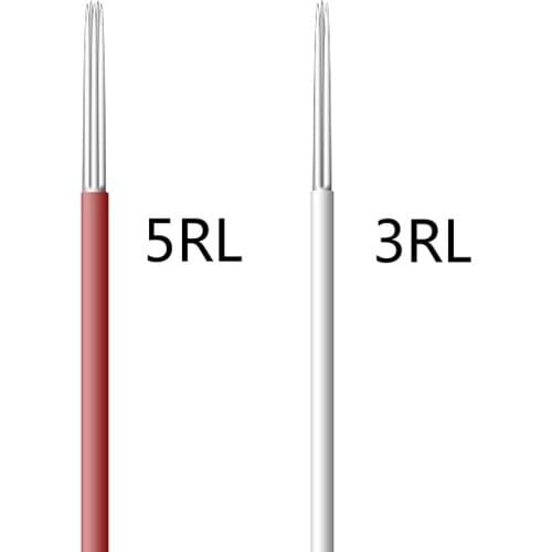 Professional 50 pcs Disposable Round Tattoo Needles Permanent Makeup Pen for Lip Eyebrow 4 Sizes Mix 5RL 3RL 3RS 5RS