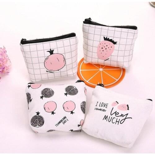 M113 Simple Code Canvas Purse Color Cartoon Pattern Of Large Capacity Card Package Key Bag Women Student Gift Wholesale