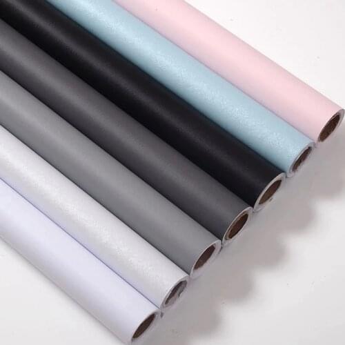 Pvc Solid Color Thickened Matt Waterproof Self-adhesive Self-adhesive Wallpaper Wallpaper Stickers Bedroom Bedroom Cabinet Renov