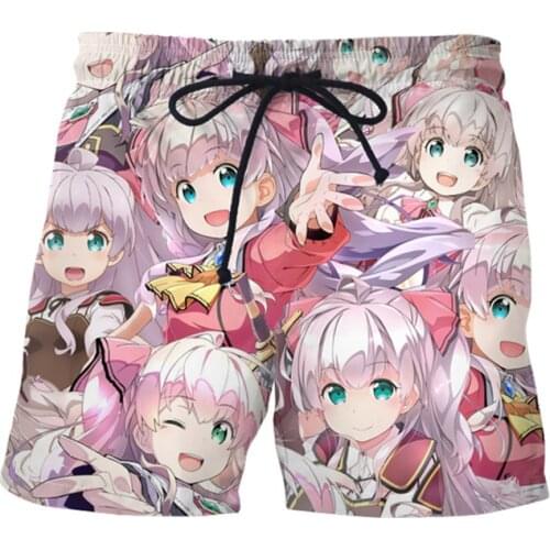 SOSHIRL Kawaii Anime Shorts Punk Hip Hop Joggers Kurihara Misato Streetwear Elastic Waist Drawstring Fitness Shorts Men Clothing