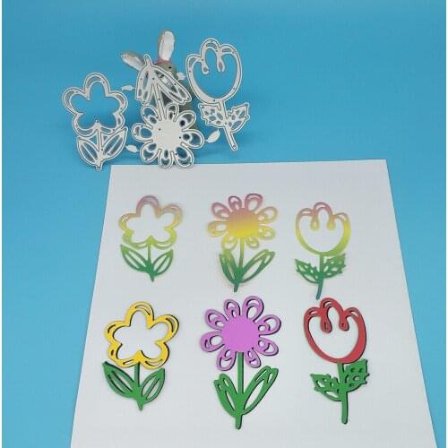 Fresh flowers, 3 flower rose metal cutting mold, scrapbook, photo frame, photo album decoration, DIY, handmade artwork