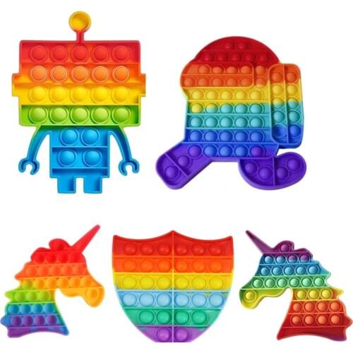 Funny Pops Fidget Toys Push Bubble Stress Relief Anti-stress Stress Reliever Toys For Adult Children Relieve Autism Sensory Toys