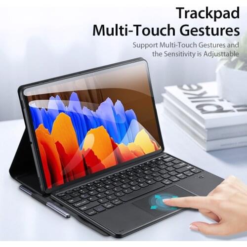 Auto Sleep Wake Protective Case For Samsung Galaxy Tab S7 Plus S7+ SM-T970 Wireless Bluetooth Touch Keyboard Protection Cover