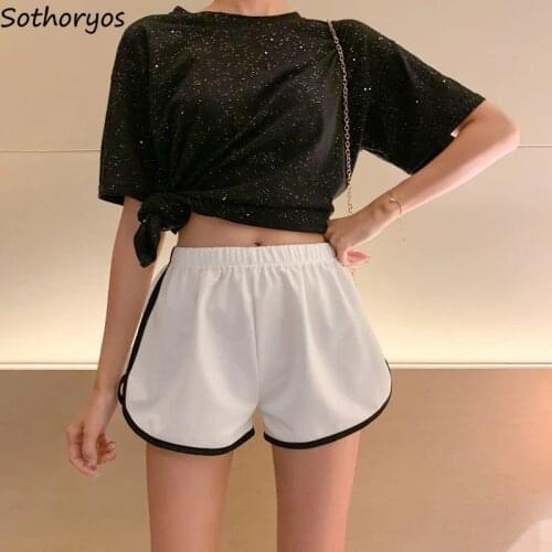 Women Basic Sleep Bottoms Simple All-match Nightwear Cozy Teenagers Shorts Korean Style Hot Girls Trendy Females Lounge Popular