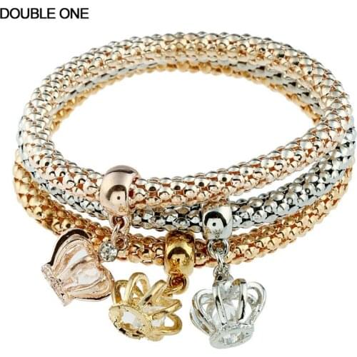 2018 New Fashion Butterfly Crown Corn Chain Multilayer Bangle Statement Bracelet Jewelry for Women Gift