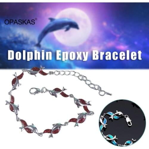 Dolphin Bracelet Fashion Alloy Cute Animal Dolphin Cuff Bracelet Adjustable for Women Girl PT