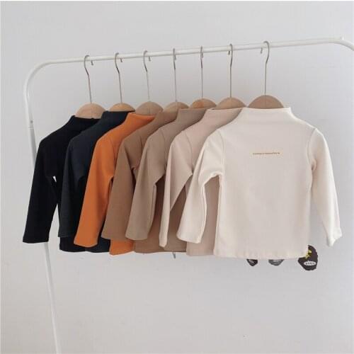 Winter Toddler Boys Thicken Tshirt Kids Turtleneck Solid Cotton Bottoming Shirt 3 4 5 6 7 Y Boys Soft Warm Tshirt Baby Clothing