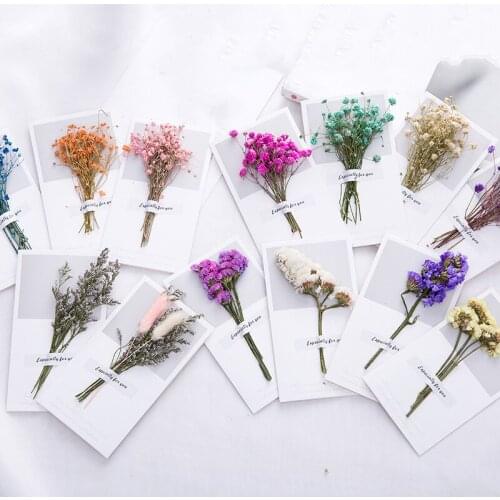 Birthday DIY Creative Dried Flowers Handwritten Festival Blessing Greeting Card Invitations Postcards Wedding Party Folding Type