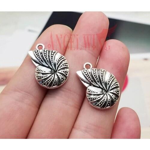 20pcs/lot--22x17mm,shell chams, Antique silver plated Conch charms,DIY supplies, Jewelry accessories