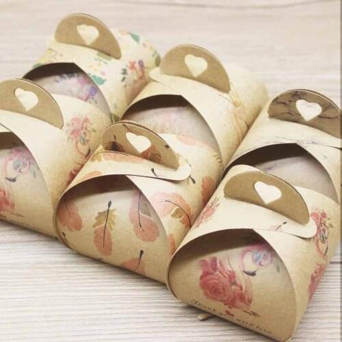 20pcs newest printed swan feather style wedding favors package DIY marbling white paper gifts package box party suppiles
