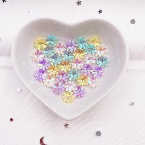 New 40Pcs 10mm Shiny 3D Flower Nail Art Rhinestone 1 Hole Bead Appliques Scrapbook DIY Manicure Accessories Ornaments OL11