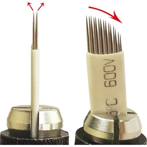 50pc 15 pin Double Row 2 row Needles Manual Pen Blade Needle For Microblading Permanent Makeup Eyebrow Tattoo 3D Embroidery New