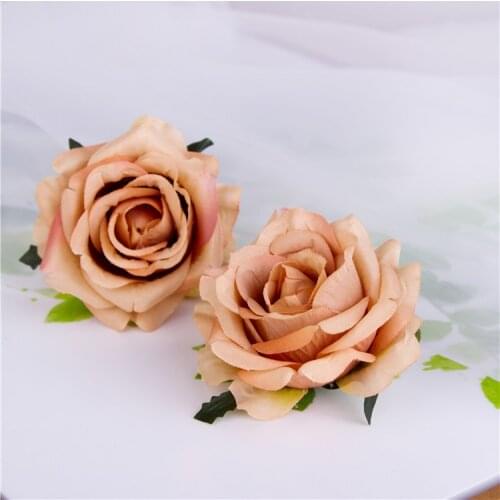 7CM artificial rose autumn color small wedding flower head wall decoration flowers corsage simulation retro roses