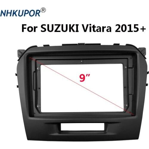 9 inch Car Radio Fascia For SUZUKI Vitara 2015+ Auto Stereo ABS Plastic Dashboard Panel Mounting Bezel Faceplate Frame Kit