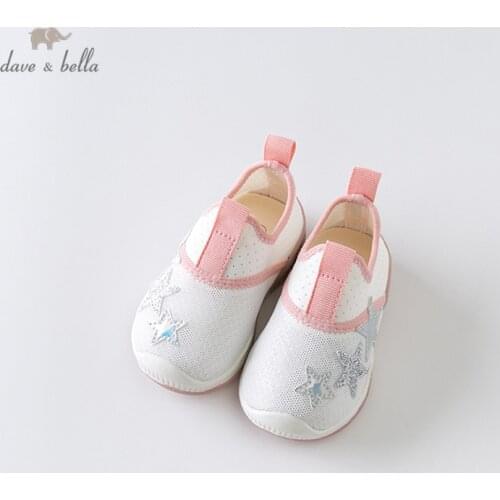 DB13784 Dave Bella summer baby girl white shoes new born girl casual shoes print brand shoes