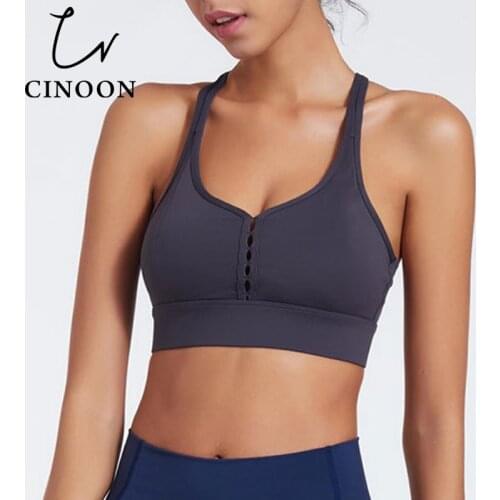 CINOON Shockproof Cross Straps Bra Women Gym Bralette Running Yoga Push Up Underwear Workout Fitness Breathabl Corset Brassiere