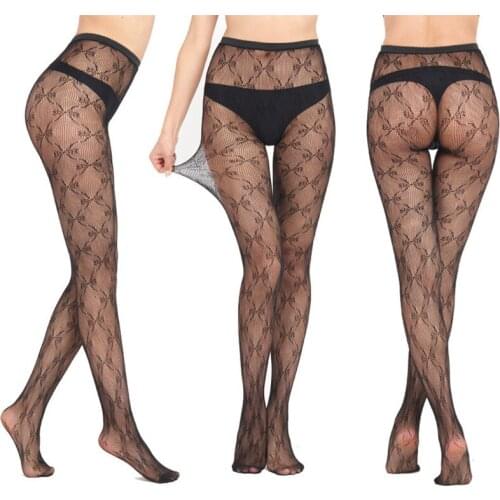 VIIANLES High Stretch Hosiery Fancy Long Women Stocking Printed Hot Sale Bowknot Pantyhose Stockings Skinny Sexy Tights White